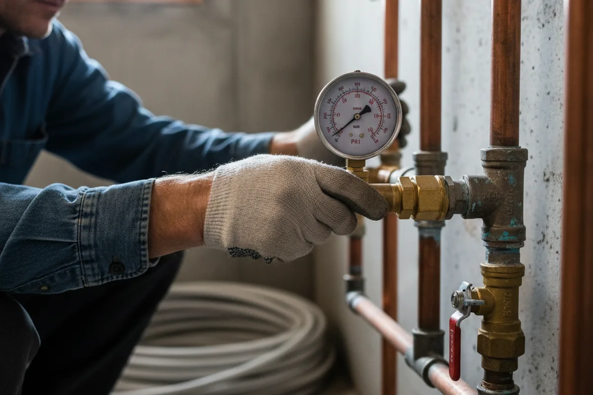 Pressure testing a repaired line during Water Line Repair in Grand Ronde